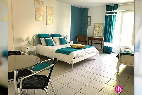 Location de meublé : CHINON, belle chambre avec toilettes, SDB & terrasse privatives