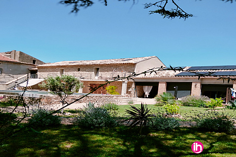 Location pour salarié en déplacement de meublé : MARCOULE/TRICASTIN : appartement 3 pers - 2 chbres, jardin & piscine-BAGNOL SUR CEZE