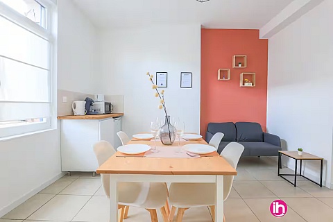 Location pour salarié en déplacement de meublé : ARRAS - Apt 1 chambre - Appartement Élégant Arrière Gare d'Arras